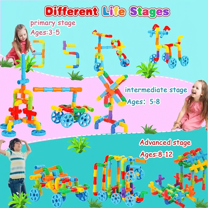 150-Piece STEM Educational Tube Pipe Building Blocks Toy Set