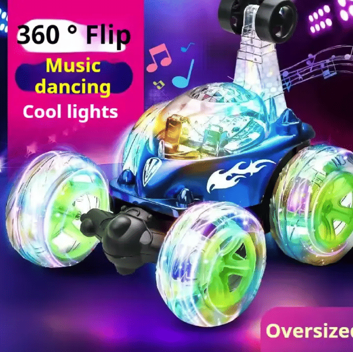 Rechargeable 360 Stunt Remote Control Car with Music and Lights