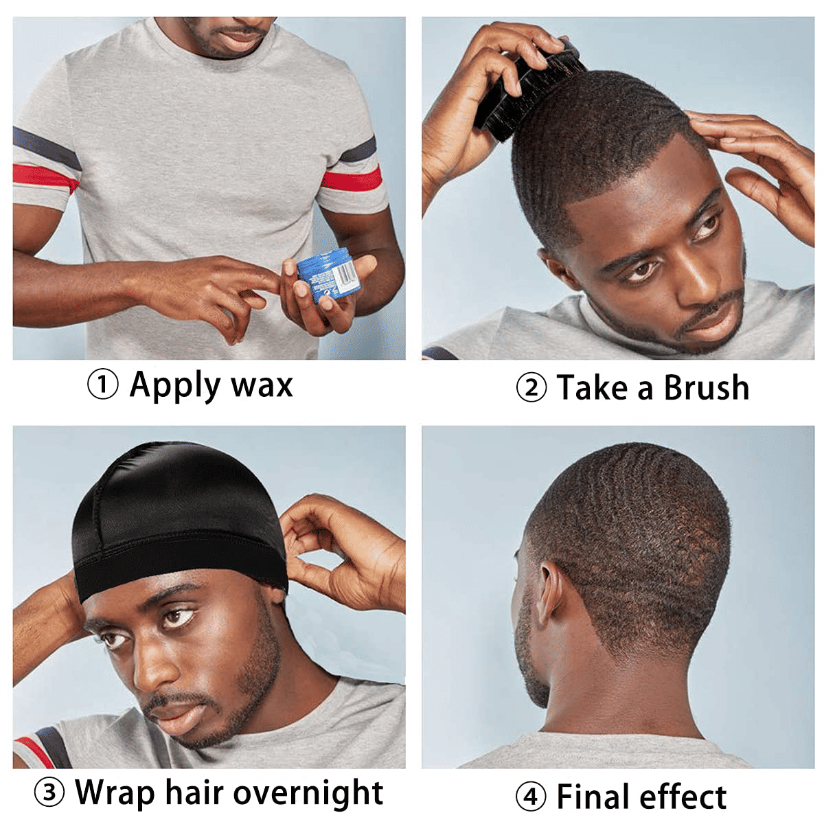 Premium 3-Piece Silky Durag Set: Long Tail Headwrap for Perfect 360 Waves