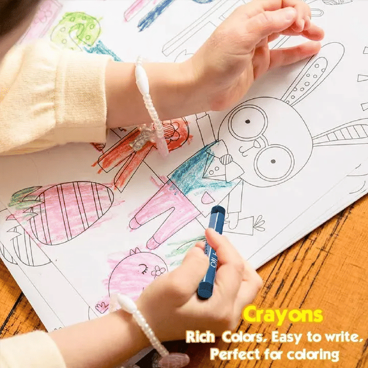 140-Piece Children's Art Drawing and Painting Kit Black