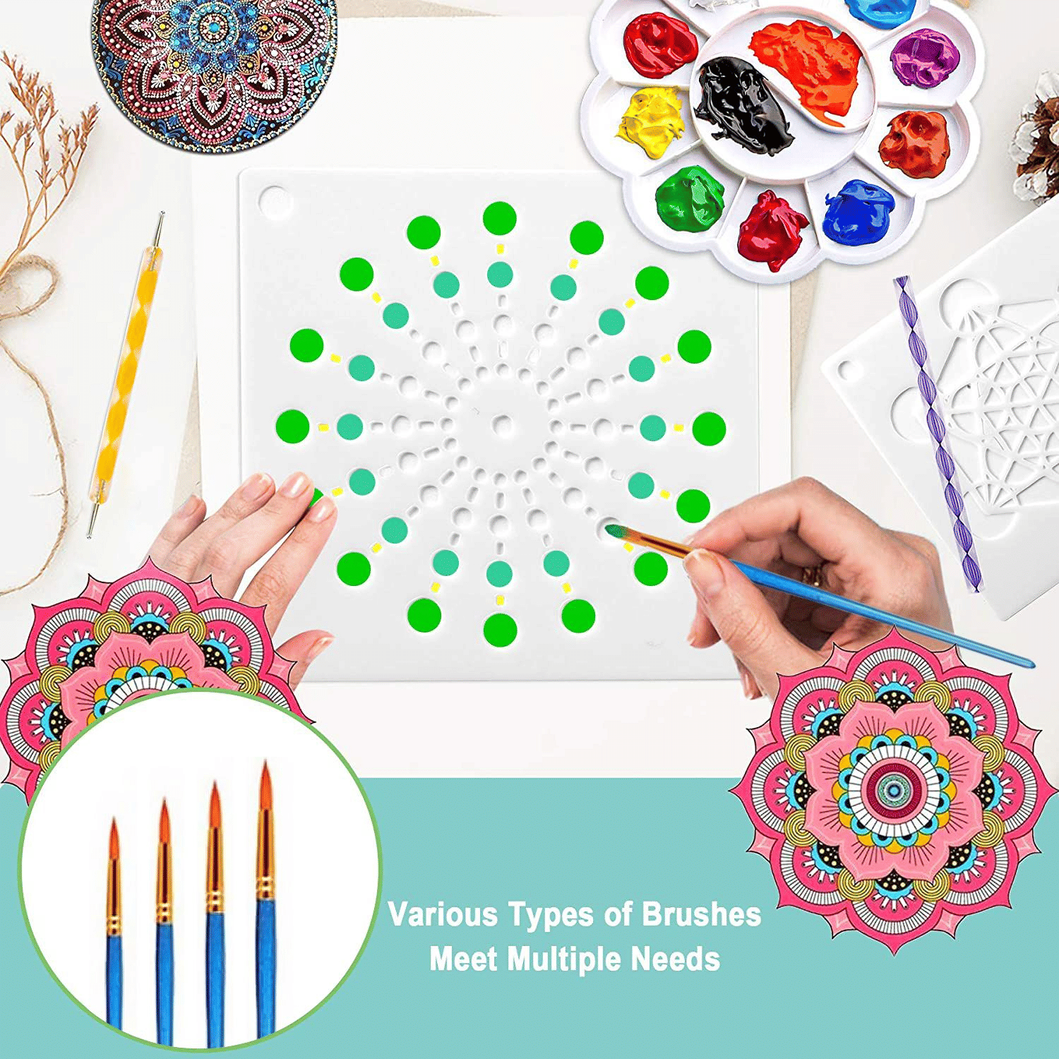 26-Piece Mandala Dotting Painting Tool Set with Stencils and Stylus