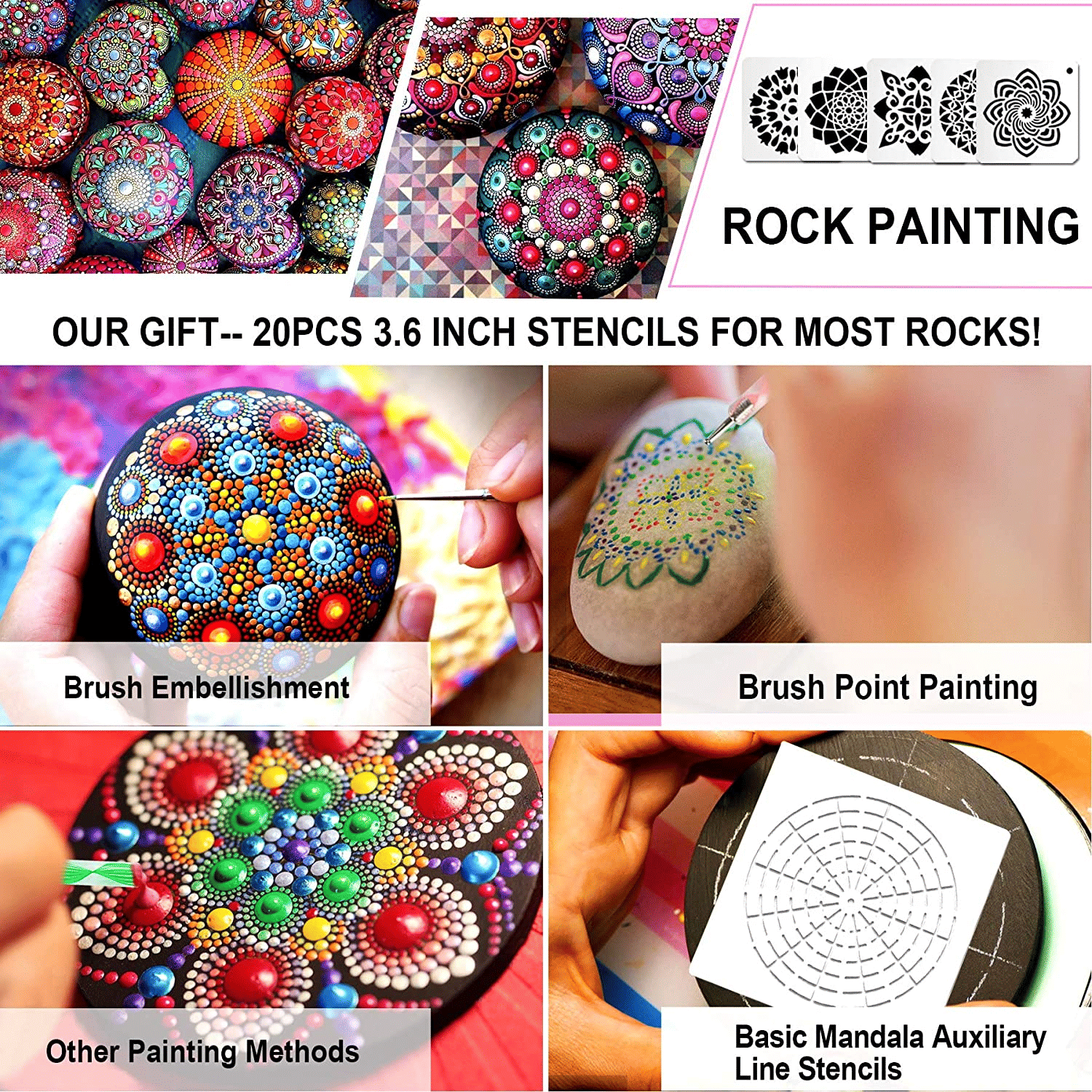 26-Piece Mandala Dotting Painting Tool Set with Stencils and Stylus