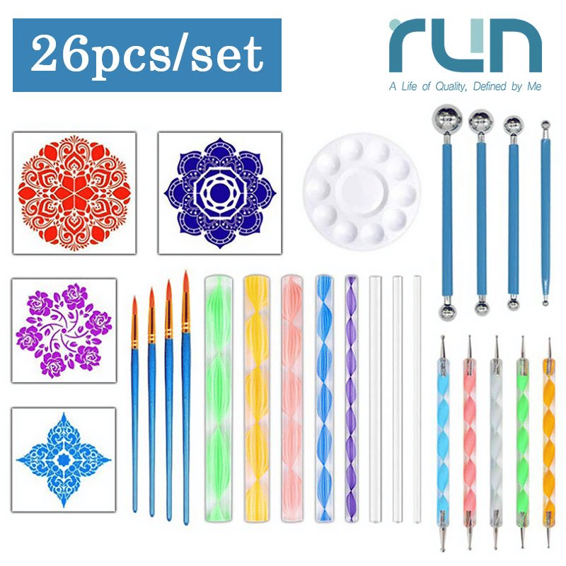 26-Piece Mandala Dotting Painting Tool Set with Stencils and Stylus