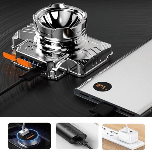Powerful LED Headlamp: USB Rechargeable, Super Bright for Outdoor & Fishing