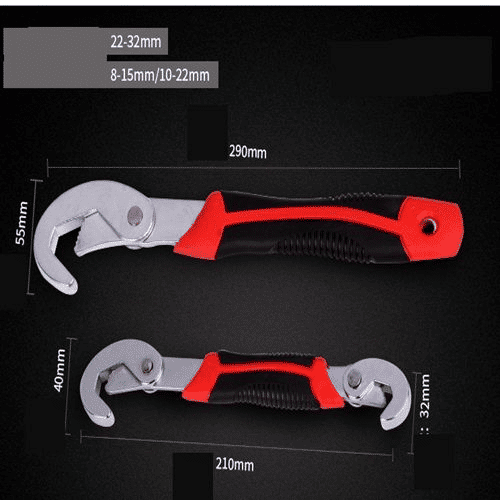 Generic Multi-functional Quick Self-tightening Adjustable Wrench 2-Piece Set
