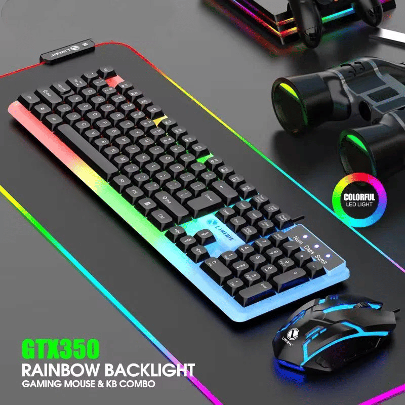 LIMEIDE GTX350 RGB Wired Gaming Keyboard & Mouse Set - Hot-Swappable
