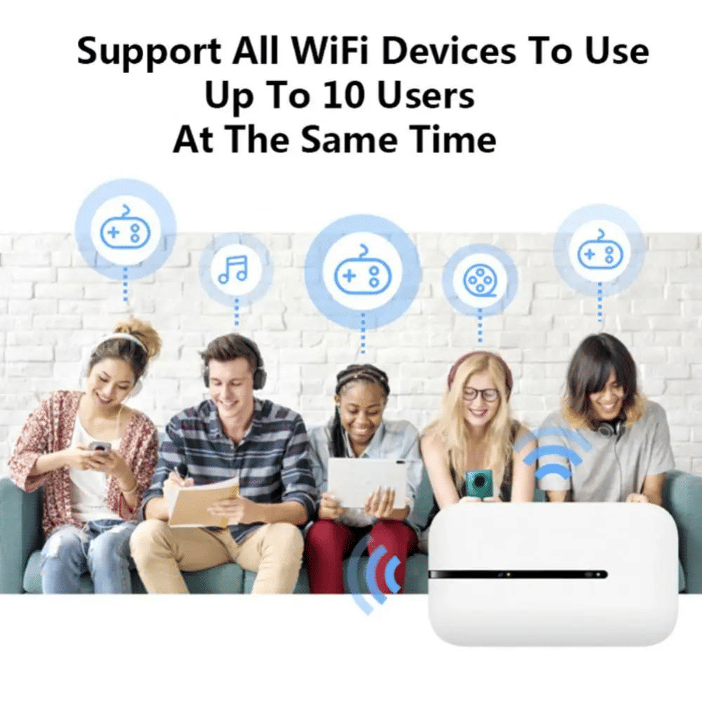 Portable 4G LTE MIFI Router - 150Mbps High-Speed Wireless WiFi Adapter with SIM Slot