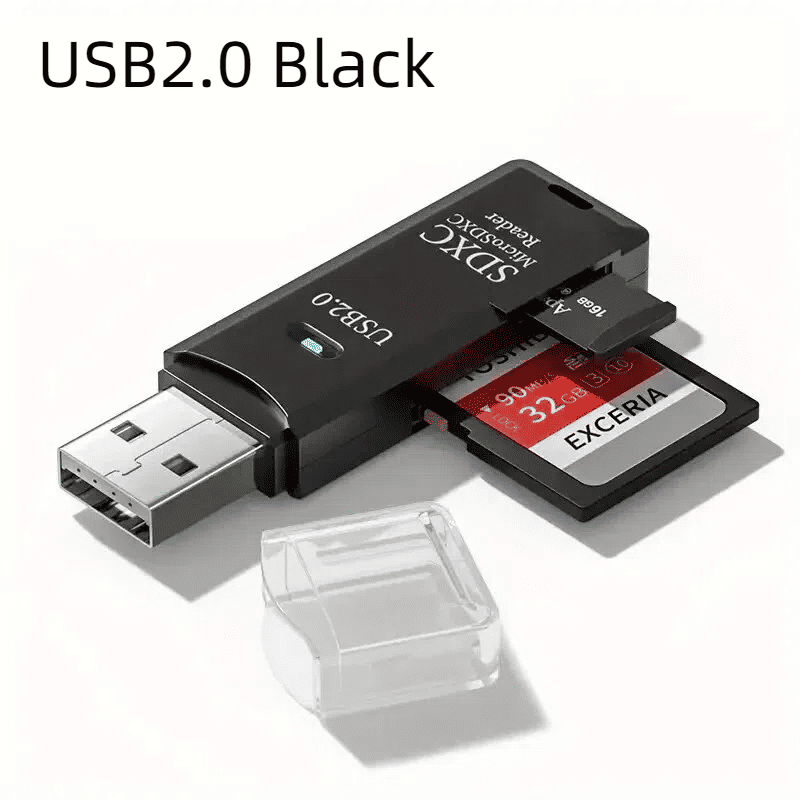 Robust 2-in-1 USB 3.0/2.0 Micro SD Card Reader: 5Gbps High-Speed Data for PC