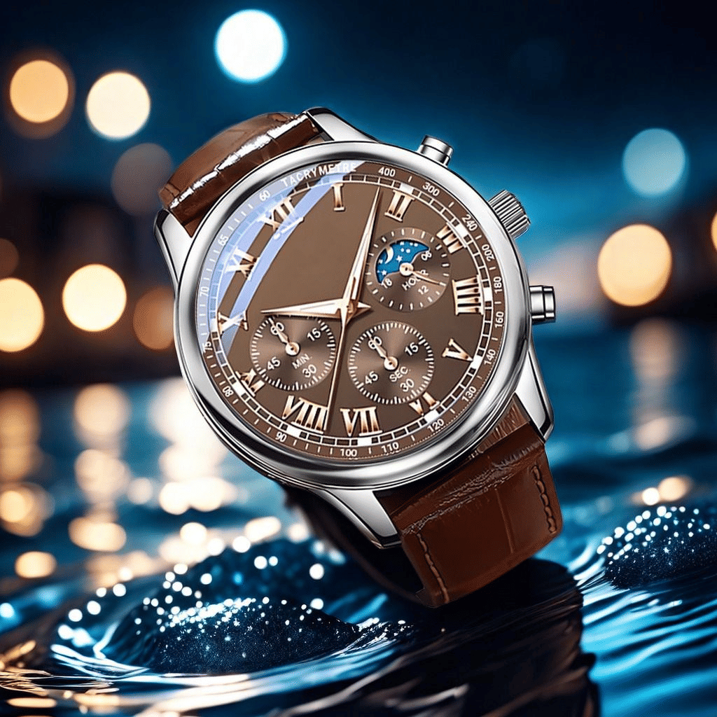 Men's 5-Piece Quartz Watch and Bracelet Set with Calendar Function