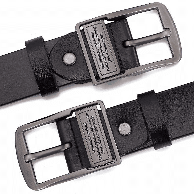 ZHJH Men's Retro PU Leather Needle Buckle Belt Casual Business Style