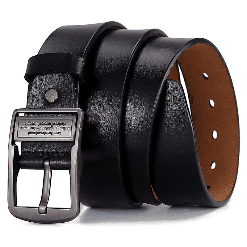 ZHJH Men's Retro PU Leather Needle Buckle Belt Casual Business Style