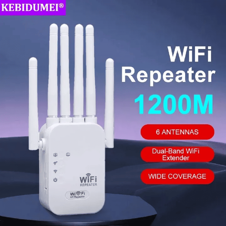 Powerful 1200Mbps Dual-Band WiFi Repeater Booster | 2.4G/5GHz Signal Extender