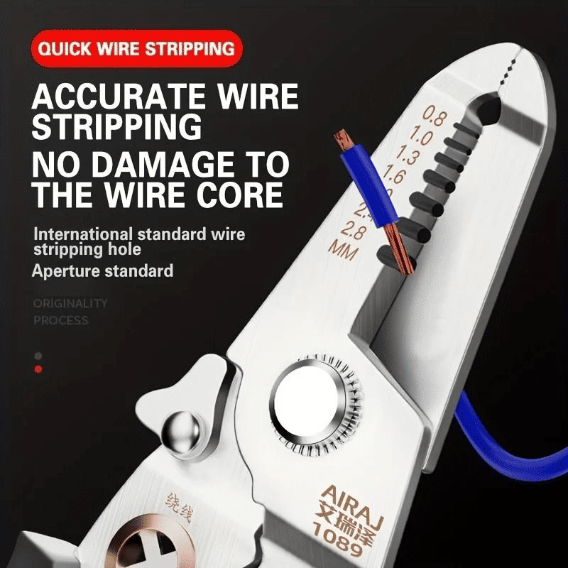 AIRAJ 6 in 1 Multifunctional Wire Stripper Crimping Pliers Tool