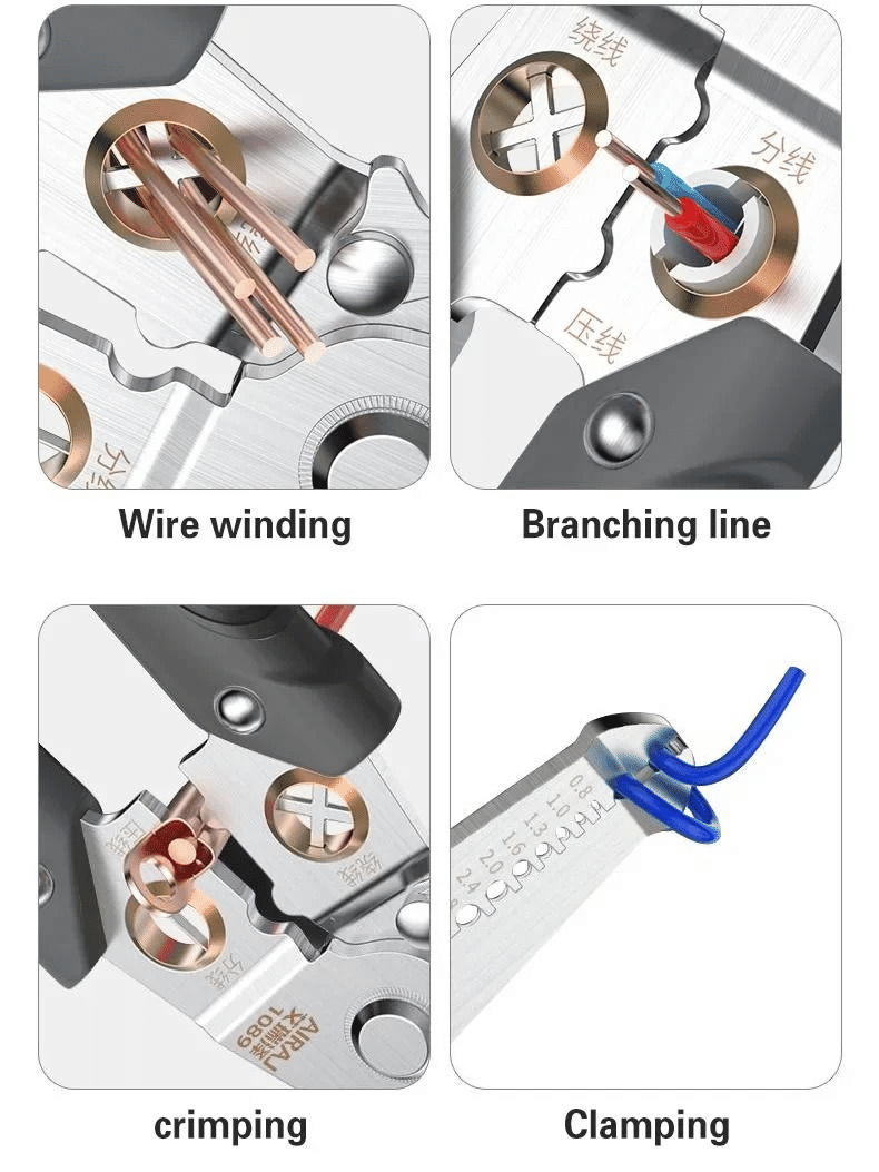 AIRAJ 6 in 1 Multifunctional Wire Stripper Crimping Pliers Tool