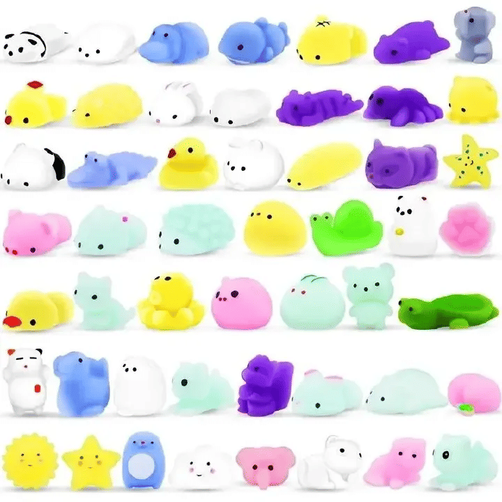 10pcs Random Cute Animal Stress Relief Toys Soft Rubber Figures