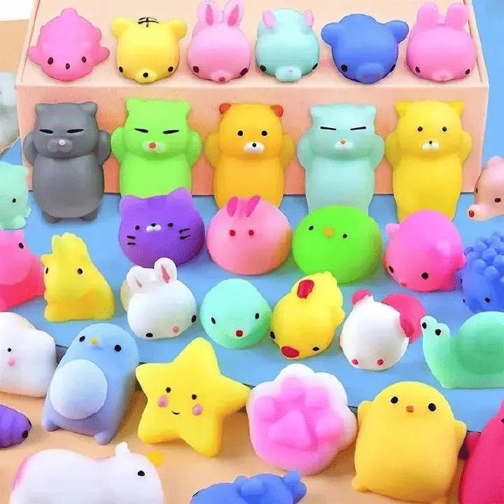 10pcs Random Cute Animal Stress Relief Toys Soft Rubber Figures