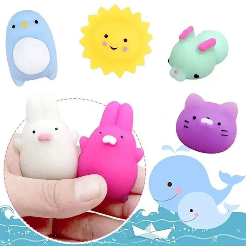 10pcs Random Cute Animal Stress Relief Toys Soft Rubber Figures