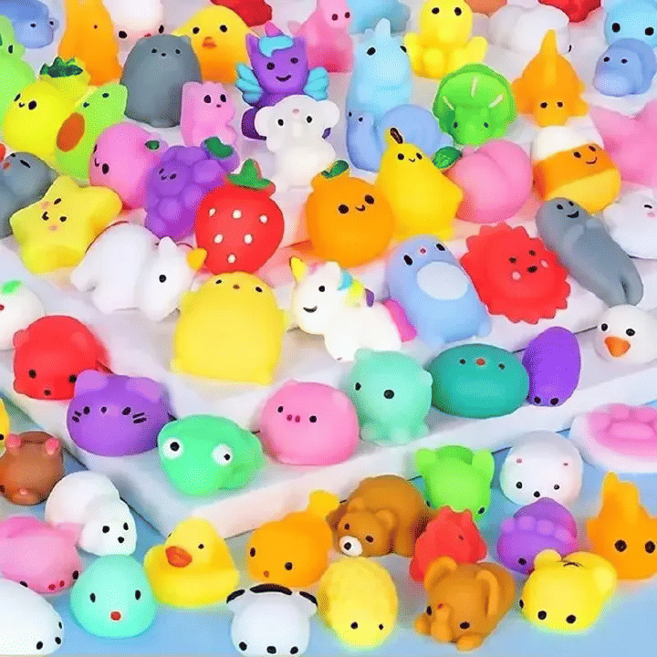 10pcs Random Cute Animal Stress Relief Toys Soft Rubber Figures