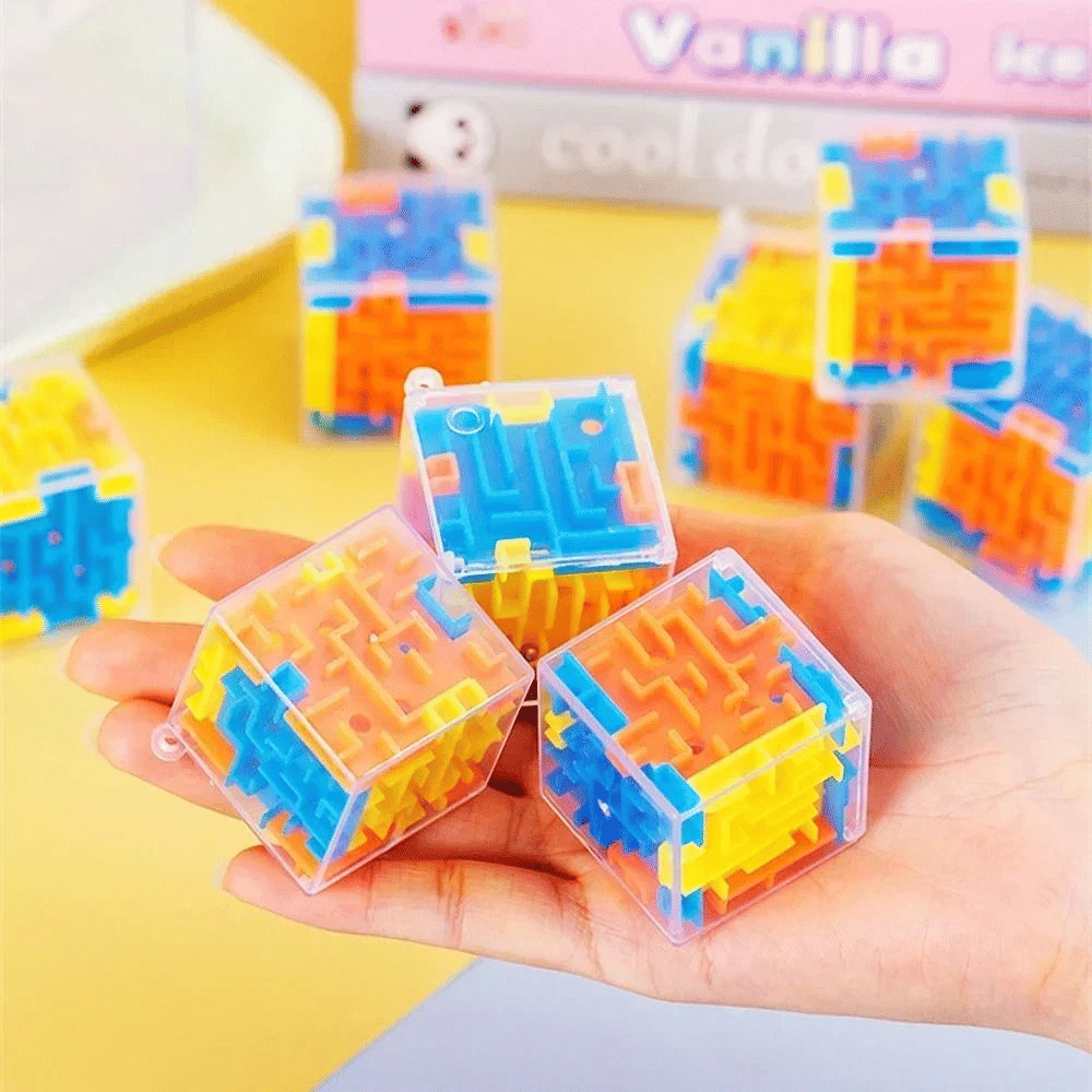 3D Maze Magic Cube Six-Sided Transparent Puzzle Rolling Ball