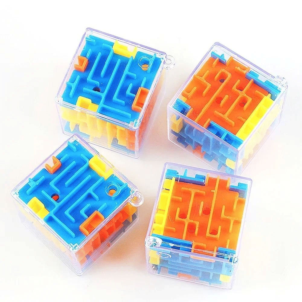 3D Maze Magic Cube Six-Sided Transparent Puzzle Rolling Ball