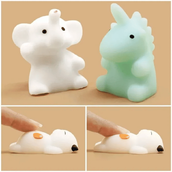 10pcs Random Cute Animal Stress Relief Toys Soft Rubber Figures