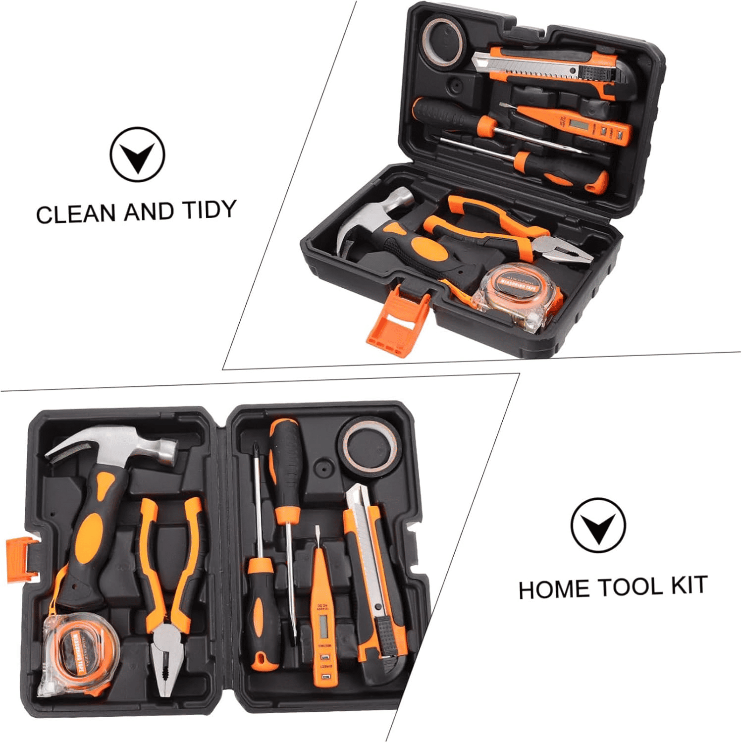 9-Piece Hand Tool Repair Kit with Plastic Storage Case