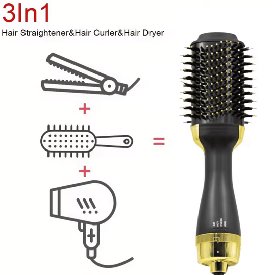 Pro One Step Hot Air Brush Volumizer: Dryer, Straightener, Curler for All Hair Types
