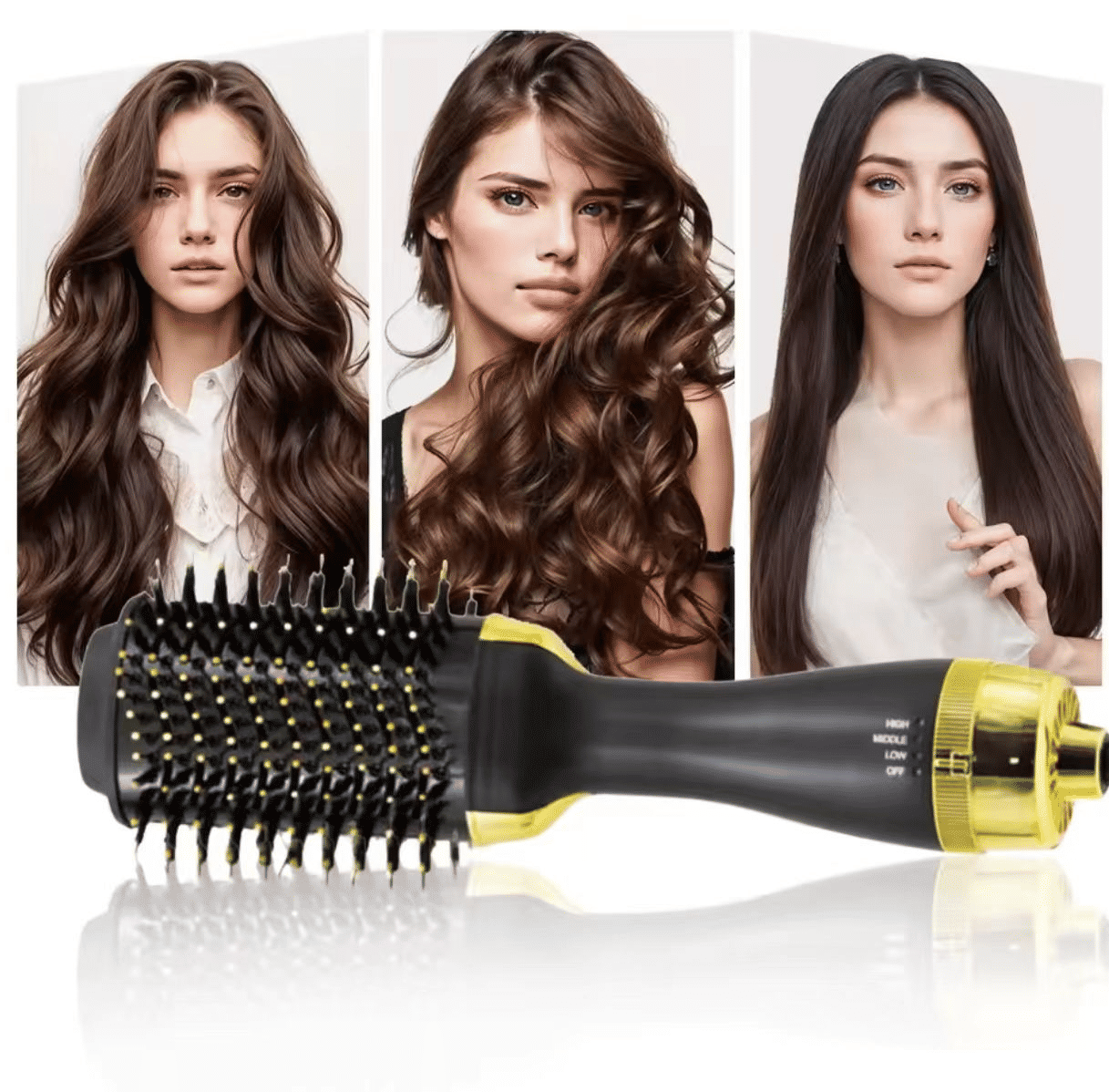 Pro One Step Hot Air Brush Volumizer: Dryer, Straightener, Curler for All Hair Types