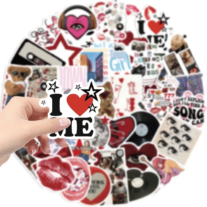 50pcs Y2K Aesthetic Vinyl Stickers Decal Pack for Laptop and Skateboard