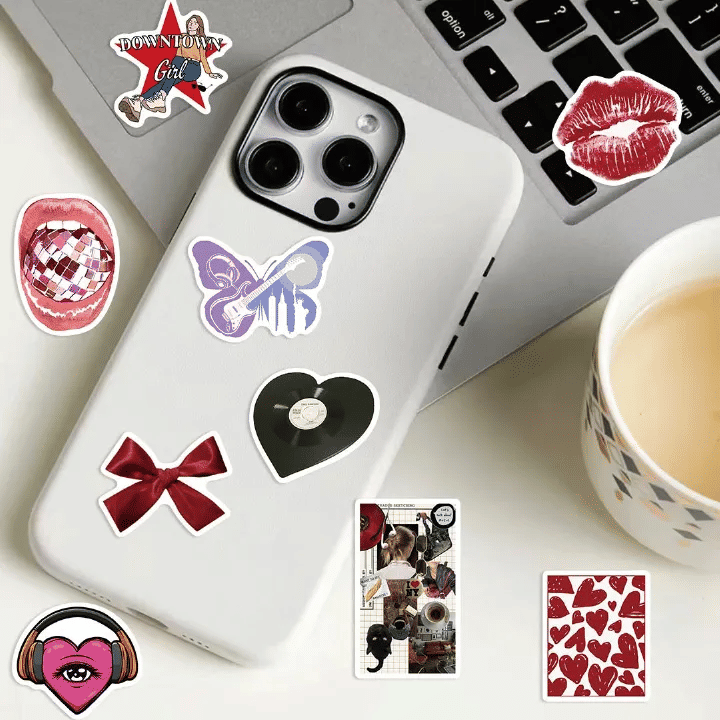50pcs Y2K Aesthetic Vinyl Stickers Decal Pack for Laptop and Skateboard