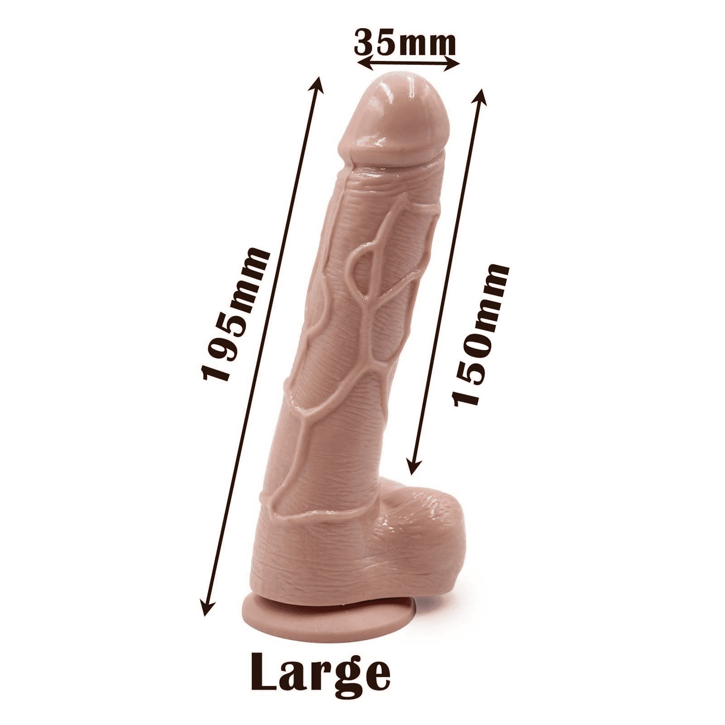 Realistic Silicone Dildo: 3 Sizes, Strong Suction Cup, Body-Safe Pleasure Toy