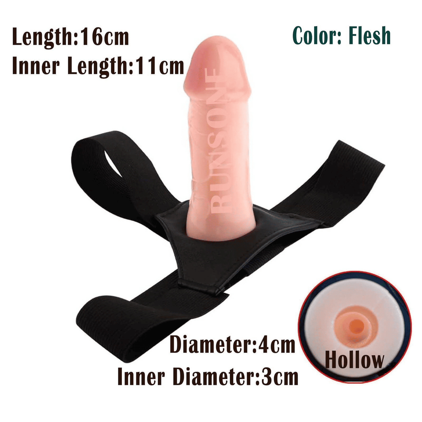 Realistic Hollow Strap-On Dildo with Adjustable Harness for Couples Adult Play