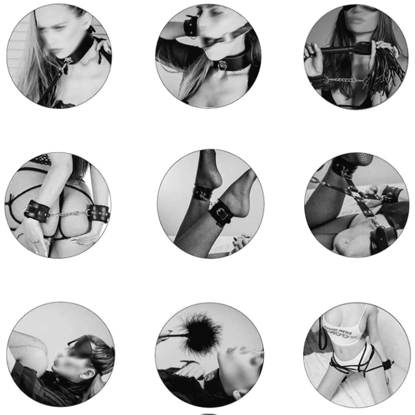 Premium 10-Piece PU Leather BDSM Bondage Restraint Set for Adult Couples