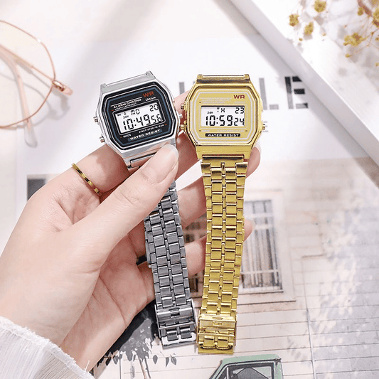 Rawlog Unisex LED Digital Watch with Fashionable Steel Metal Band