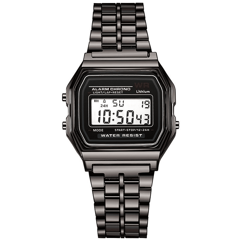 Rawlog Unisex LED Digital Watch with Fashionable Steel Metal Band