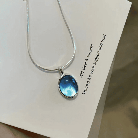 Elegant Moonstone Aquamarine Snake Bone Chain Necklace: Women's Luxury Collarbone Jewelry
