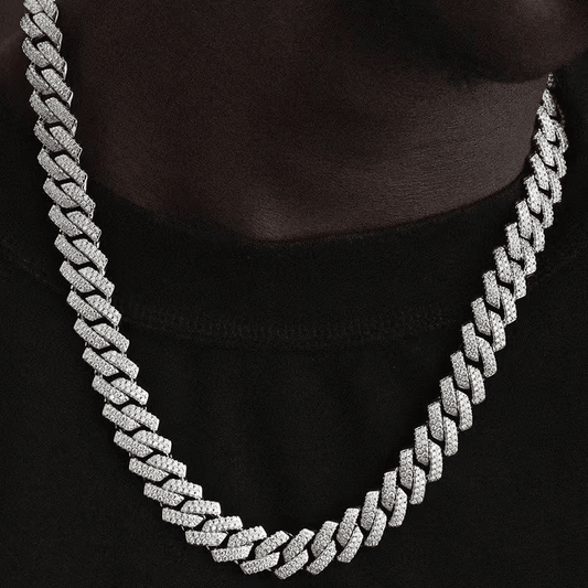 Luxury Iced Out 14mm Miami Cuban Link Chain Necklace Bracelet for Men Women