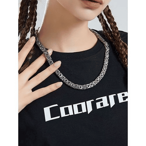 Premium Stainless Steel Hip Hop Rapper Chain Necklace - Waterproof, No Fade