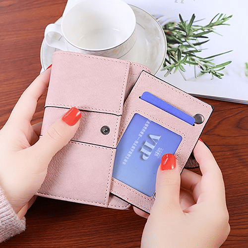Stylish Frosted Flip-Top Women's Classic Compact PU Leather Wallet Purse