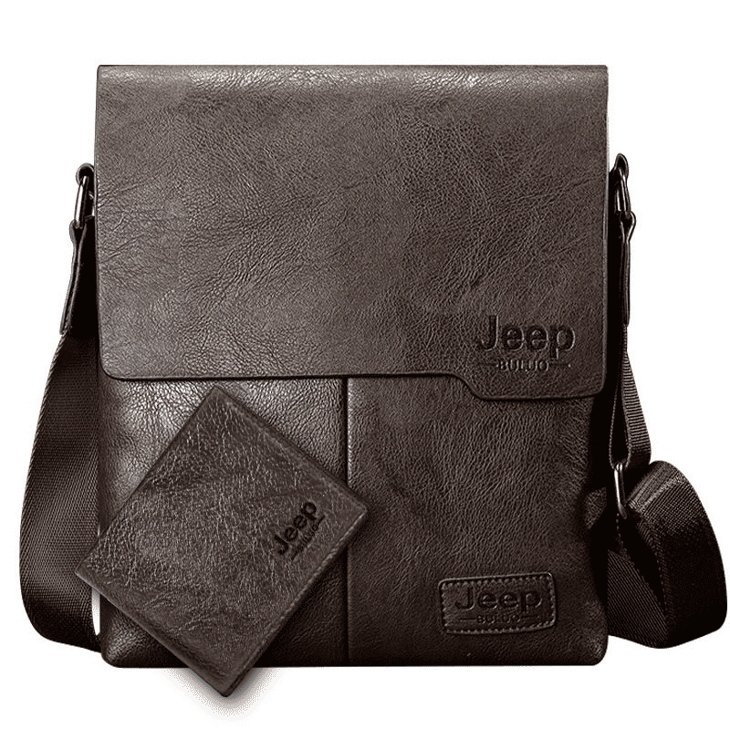 Jeep 2-in-1 Men's Crossbody Shoulder Bag and Wallet Set