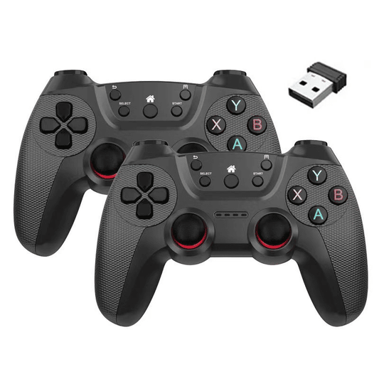 Emuelec Android TV Game Stick with Dual 2.4G Wireless Controllers
