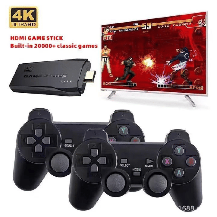 Retro M8 64GB Wireless HDMI Game Console with Dual Player Arcade Controllers