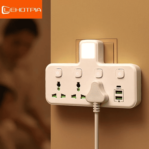 Generic UK Plug AC Outlet Power Strip with USB Charger