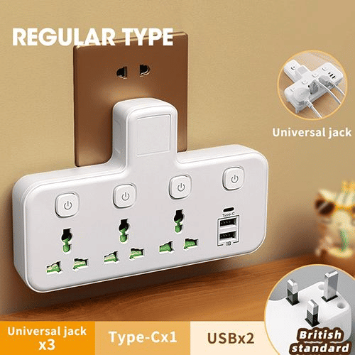 Generic UK Plug AC Outlet Power Strip with USB Charger