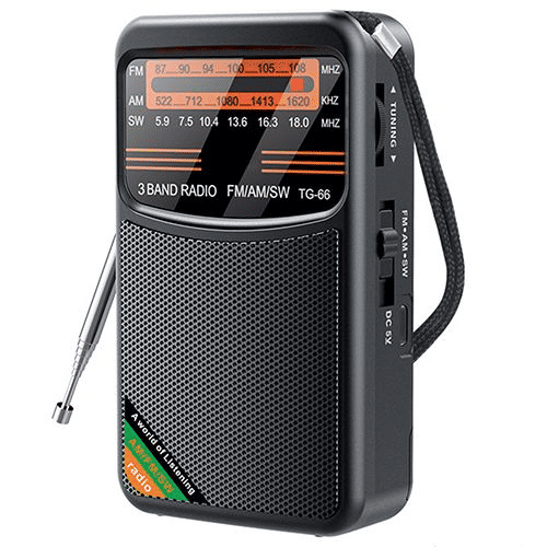 Portable AM/FM/SW Radio, 3W Speaker, Best Reception, Earphone Jack