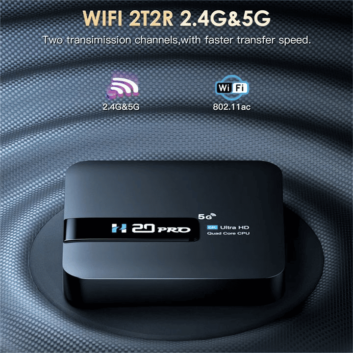 H20PRO Smart Android 10.0 TV Box, Dual WiFi, 4K HD Streaming