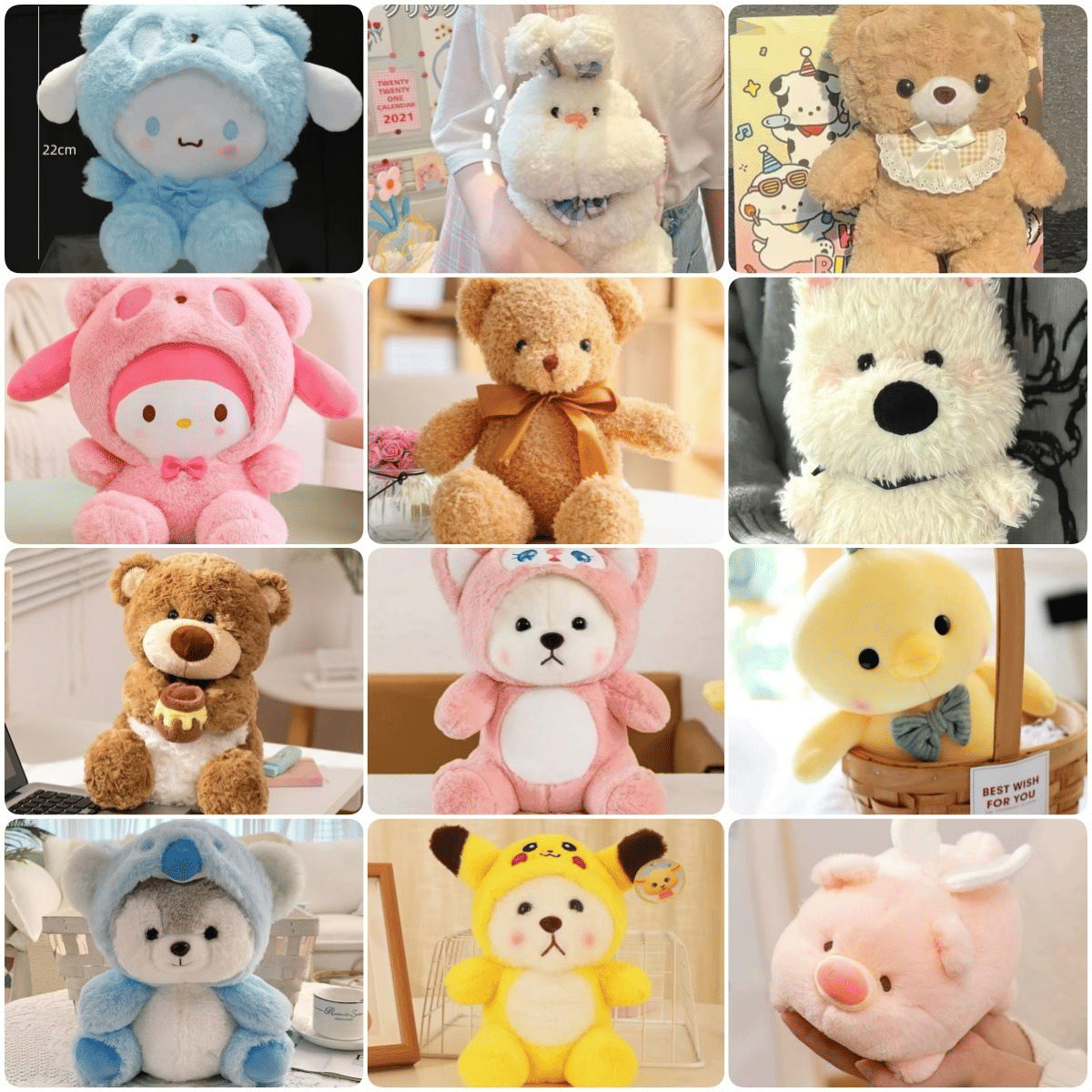 Cartoon Stuffed Plush Animal Throw Pillow Soft Toy