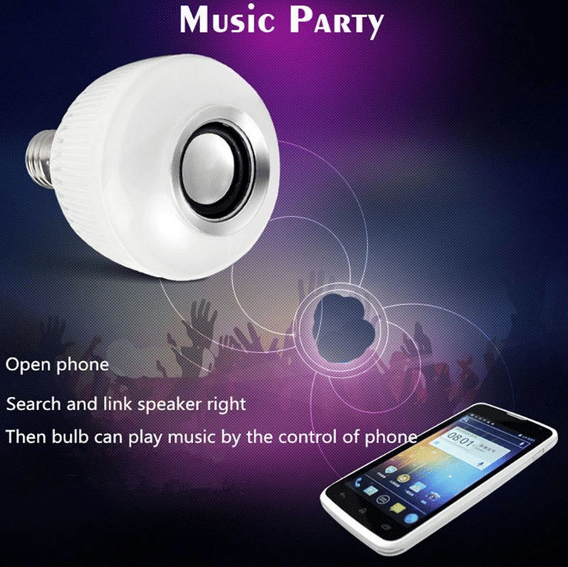 Smart LED Bluetooth Speaker Bulb: App Control, Remote, Music Player, Subwoofer