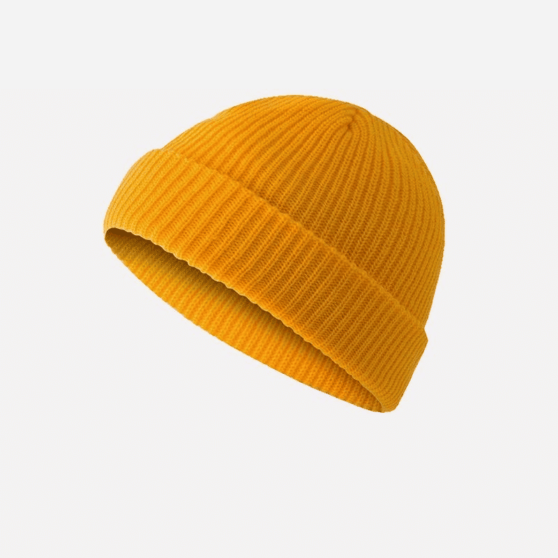 Premium Solid Color Knitted Beanie Hat - Warm, Stylish, Brimless Skullcap