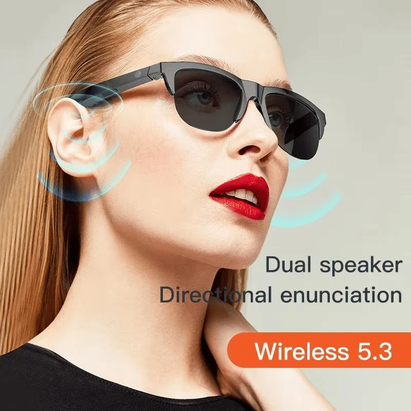 Smart Bluetooth V5.3 Sunglasses with HIFI Audio, Hands-Free Calls, UV Protection